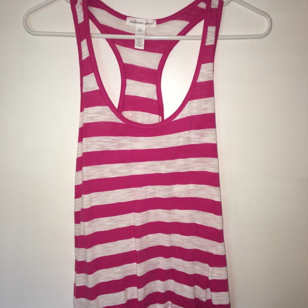 Pink and White tank top